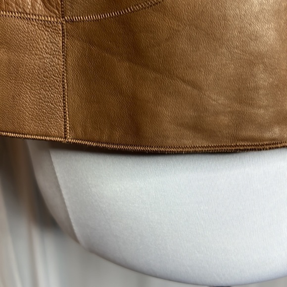 Cole Haan Brown Leather Jacket Sz 12 - Picture 6 of 12